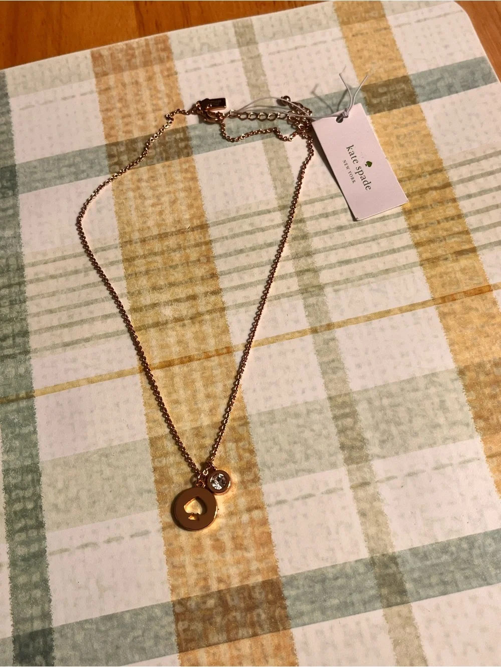 Kate Spade New York Spot the Spade Rose Gold pendant necklace Brand New